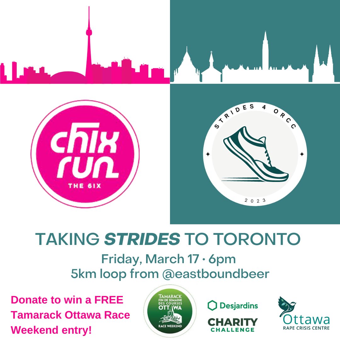 idfraserinOtown's tweet photo. #Strides4ORCC will be in Toronto this Friday raising money for the great work of @ORCCsupports. Come join me for a 5k run starting and finishing @EastboundBeer Everyone who donates will be eligible to win a FREE Tamarack @OttawaRaceWknd entry! https://t.co/cWNM5TBxcf