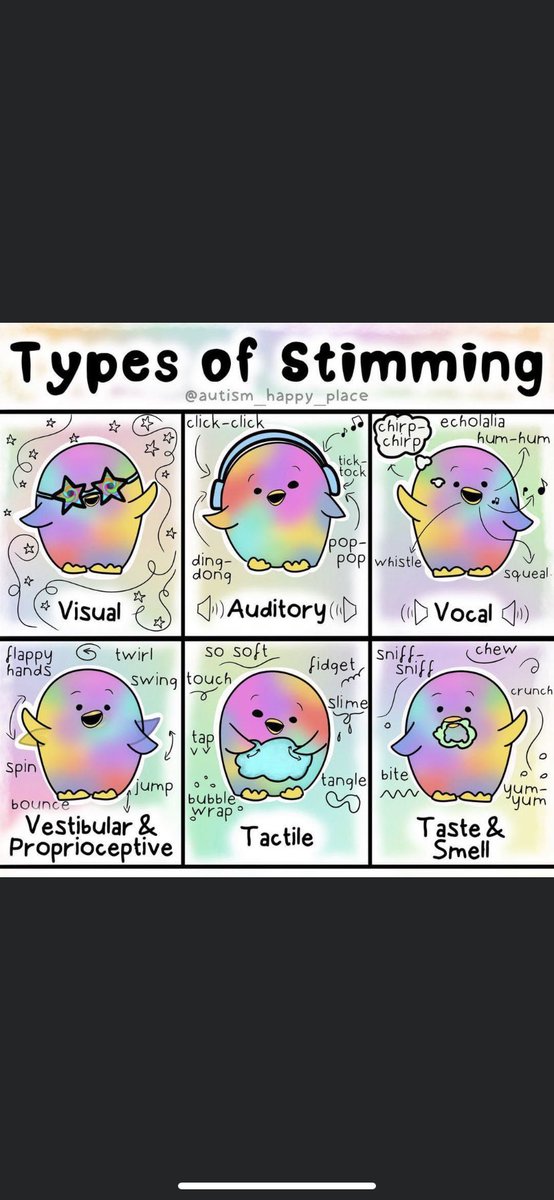 karwic's tweet image. Stimming can help manage emotions like anxiety, anger, fear, and excitement. ⁦@LiLPenguinStud⁩ #acceptance #appreciation #neurodiversitycelebrationweek