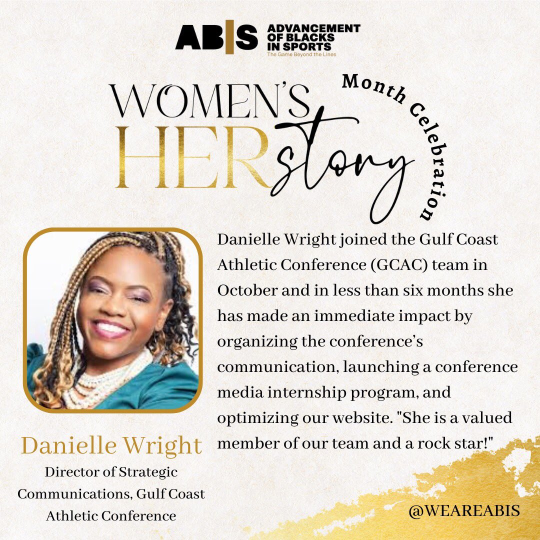 WeAreABIS's tweet photo. Spotlight on Danielle Wright ✨ 

Danielle GCAC team in October and in less than 6 months she has made an immediate impact by organizing the conference’s communication, launching a conference media internship program, and optimizing our website. ~@KikiBakerBarnes 
#HERstory #abis https://t.co/KPksREKU98