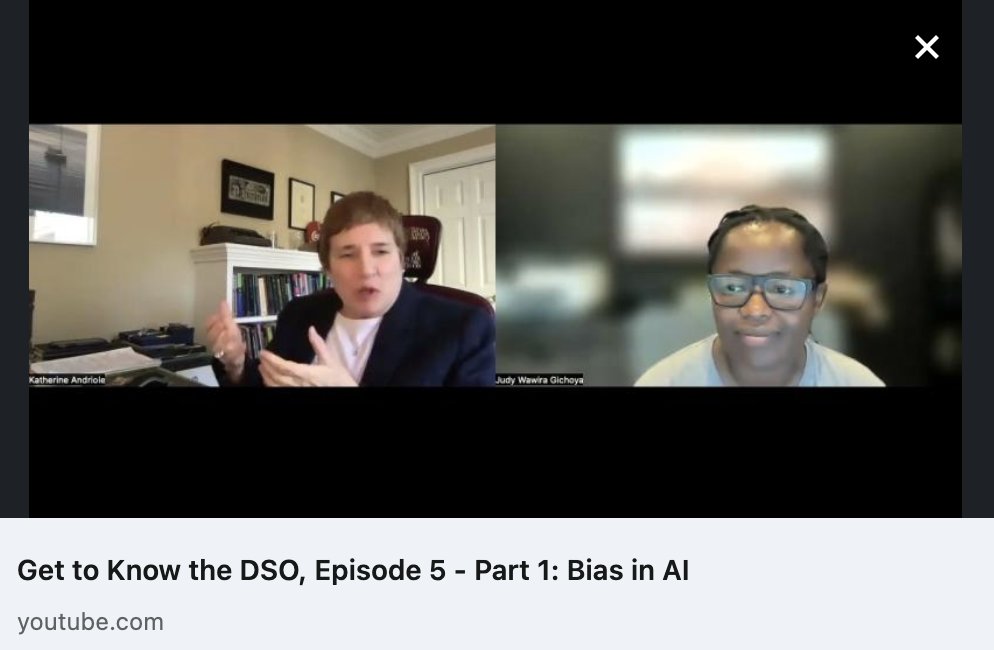 Mass General Brigham Data Science Office (DSO) (@clindatsci) on Twitter photo Catch our newest episode of Get to Know the DSO, featuring Dr. <a href="/judywawira/">Judy Gichoya</a> and hosted by <a href="/KathyAndriole/">Kathy Andriole</a>! Listen in as Dr. Gichoya discusses the importance of acknowledging bias in datasets in order for #AI to create optimal outcomes for all patients. youtu.be/9ZaIyWu5B58 Catch our newest episode of Get to Know the DSO, featuring Dr. <a href="/judywawira/">Judy Gichoya</a> and hosted by <a href="/KathyAndriole/">Kathy Andriole</a>! Listen in as Dr. Gichoya discusses the importance of acknowledging bias in datasets in order for #AI to create optimal outcomes for all patients. youtu.be/9ZaIyWu5B58