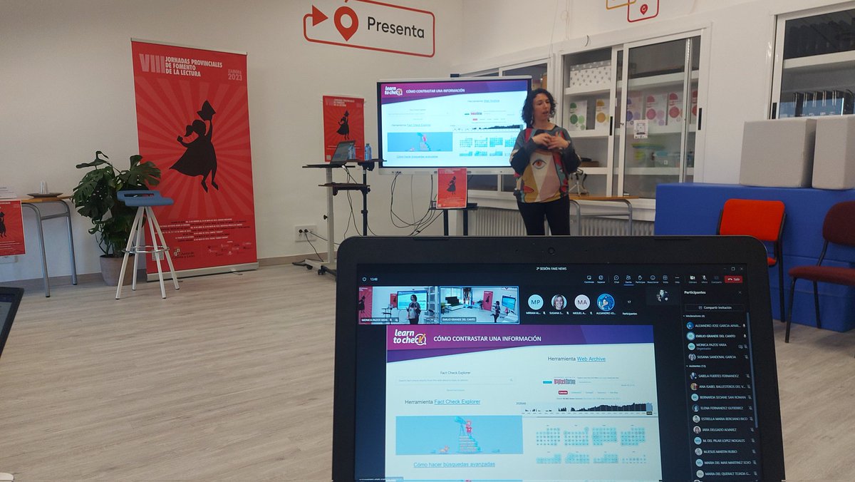 cfiebenavente's tweet photo. Hoy aprendemos a contrastar información y verificar noticias para evitar la desinformación
 @nereidacarrillo nos ayuda a verificar con herramientas de Internet a través del proyecto @learntocheck 
Analizar información científica 
#formaciónCyL @educacyl #innovaCyL https://t.co/aOeftbVMqh