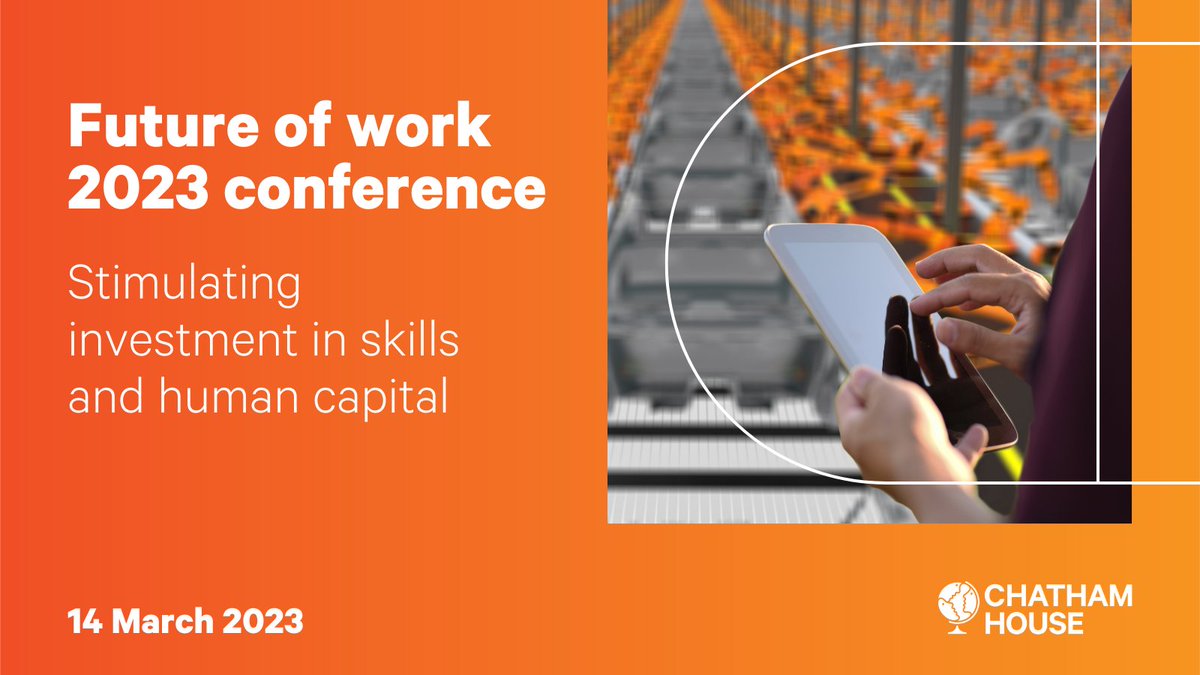 CH_Events's tweet photo. Our next spotlight session at #CHWork is under-the-rule and exclusive to in-person participants

Closing the skills gap
El Iza Mohamedou, @OECD 
Joost Korte, @EU_Commission 
Lesley Giles, @WorkAdvance 
Anna Thomas, @FutureWorkInst

📆 14 March 2023
📍 Chatham House https://t.co/WhAQpHJABw