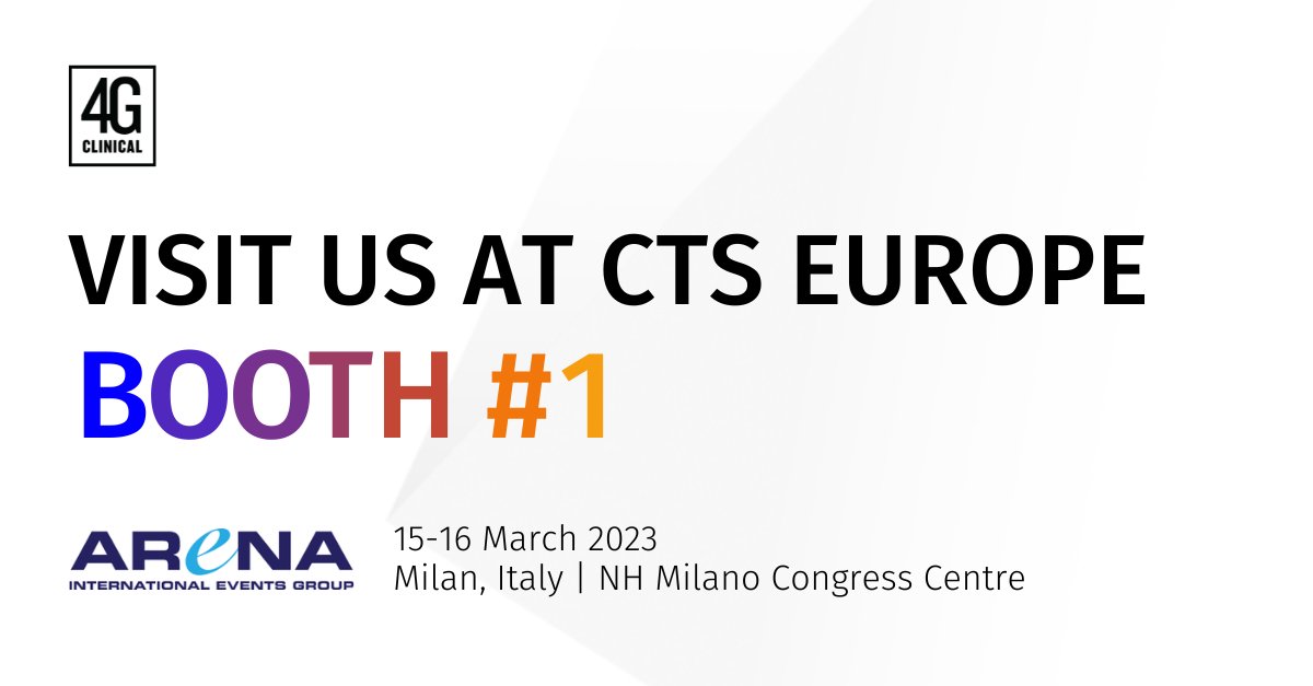 4G Clinical (@4gclinical) on Twitter photo See you tomorrow in Milan! We will be exhibiting and sponsoring <a href="/ArenaIntCTS/">ArenaIntCTS</a>'s CTS Europe conference this week, and our team is ready to discuss your RTSM or supply forecasting needs at Booth #1 in the exhibit hall. #clinicalsupply #pharma #biotech #clinicaltrials See you tomorrow in Milan! We will be exhibiting and sponsoring <a href="/ArenaIntCTS/">ArenaIntCTS</a>'s CTS Europe conference this week, and our team is ready to discuss your RTSM or supply forecasting needs at Booth #1 in the exhibit hall. #clinicalsupply #pharma #biotech #clinicaltrials
