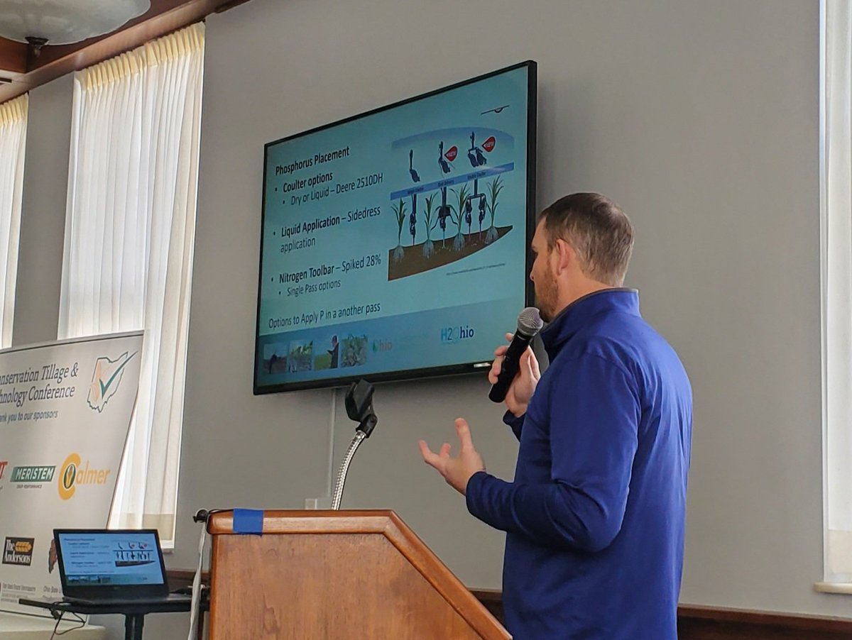 OhioStatePA's tweet photo. Kip Studer with @OhioDeptofAg overviewing how #precisionag and #agtech can support the H2Ohio #nutrient reduction goals here in #Ohio.  #CTC #NutrientIntel https://t.co/jl5fuxHY72
