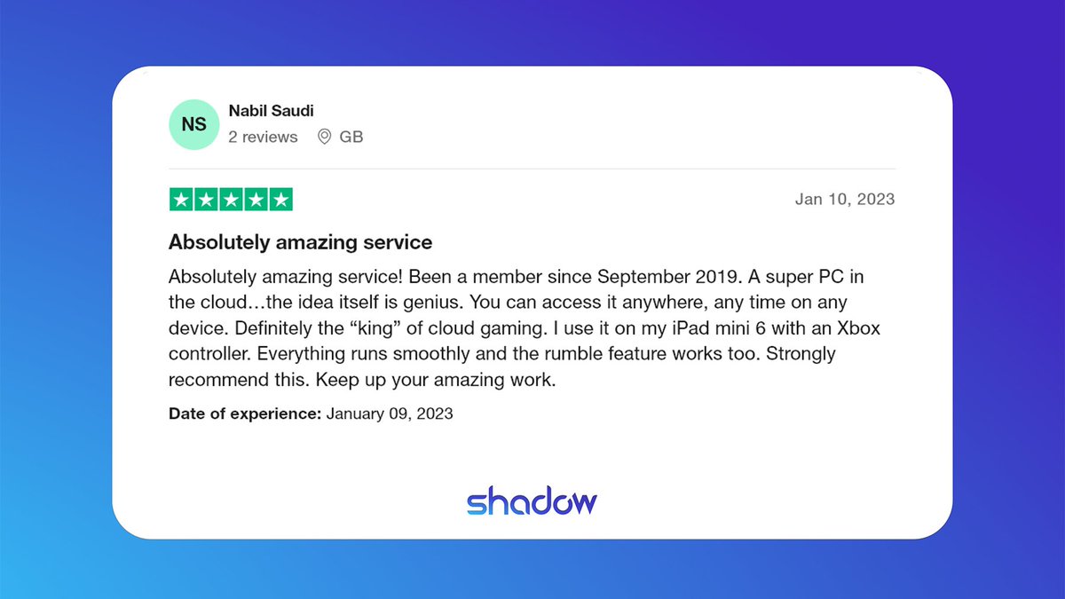Shadow_Official's tweet image. We take pride in our products; seeing our customers appreciate them is always great. 

Shoutout to the Shadow community for being amazing! 🥰

#CloudGaming #CloudPC #CloudComputing