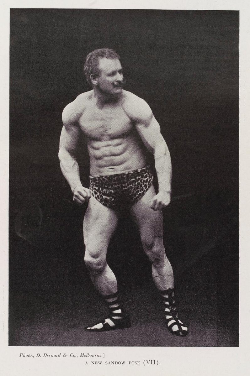 The strongman Eugen Sandow founded the world's first bodybuilding magazine in 1898, and organized the world's first major bodybuilding competition in 1901 (where the judges included author Sir Arthur Conan Doyle)