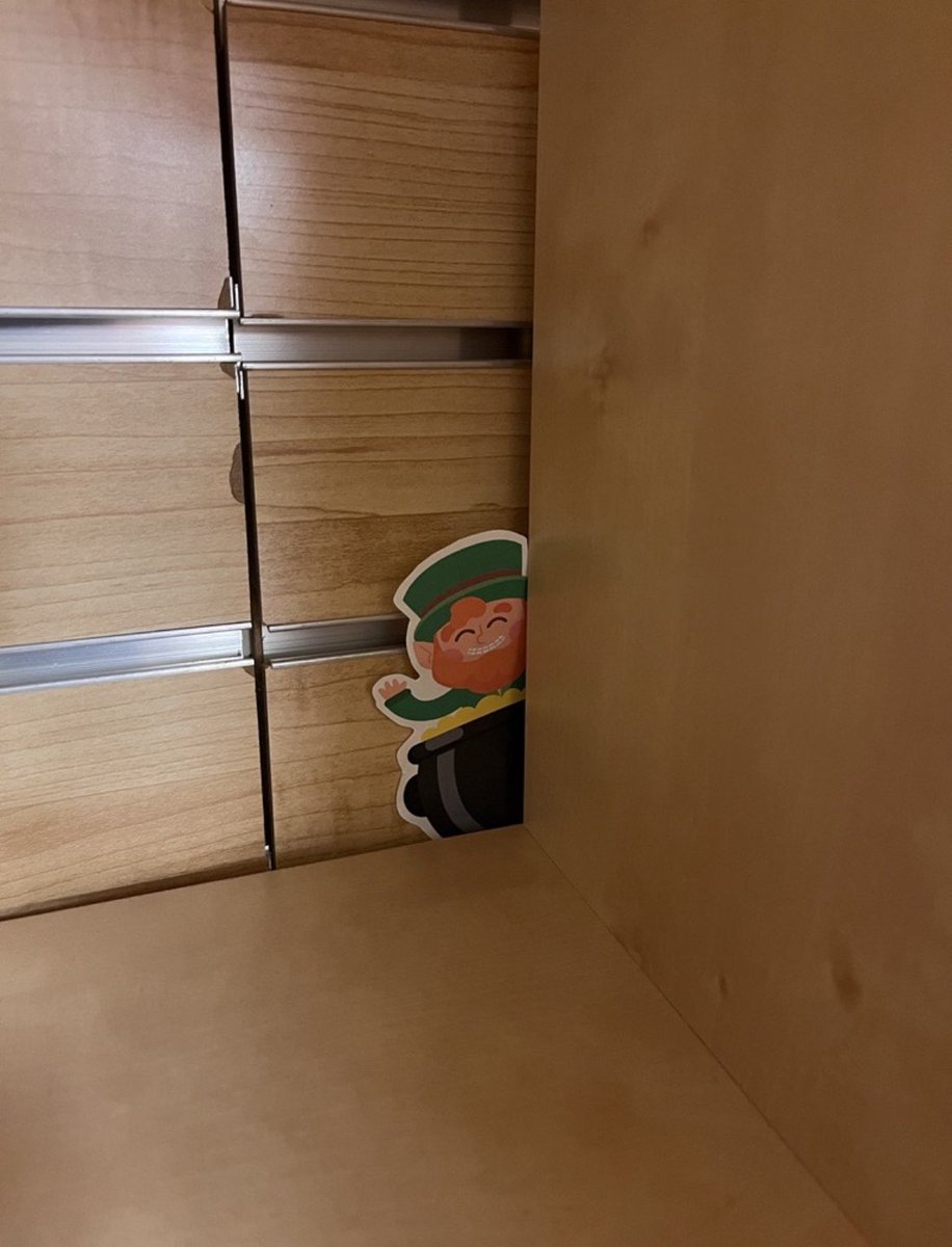 UNLhuskertech's tweet photo. The leprechaun has a new hiding spot today!

Come to the Huskertech store and find the lucky leprechaun and receive 2 entries into the Lucky Husker Raffle 🍀 https://t.co/7HYVY5yXEP