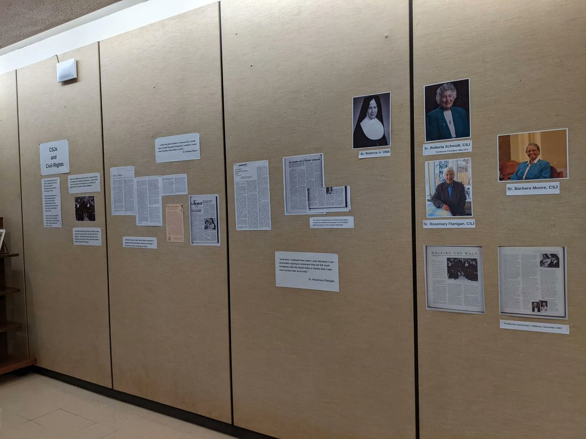 TaylorLibr_CBS's tweet photo. We're celebrating our Founders, the #CSJs this week! Stop by the exhibit on the top floor to see how the CSJs supported #VotingRights during the #Selma marches. https://t.co/GnPJHuHnZp