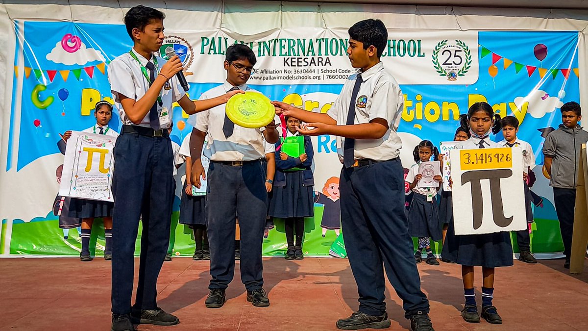 KeesaraPallavi's tweet photo. Students commemorate World Pi Day with enthusiasm, sharing its history, fascinating facts, and exploring the relationship between pi and diameter.
#WorldPiDay #Mathematics #PiDayCelebration #PiFacts #PiHistory #STEMeducation #PGOS #pais #piskeesara #keesara https://t.co/jrYf5Kxigf