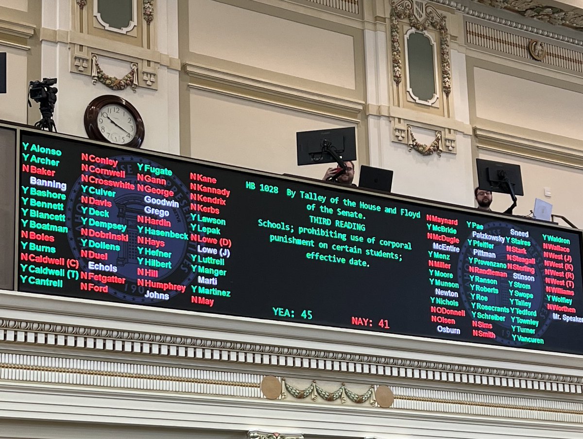 A bill that would prohibit adults from hitting children with disabilities at school has failed.

“If you do not use the rod on a disobedient child then you do not love the child. That is what the book [Bible] says.” — Rep. Jim Olsen