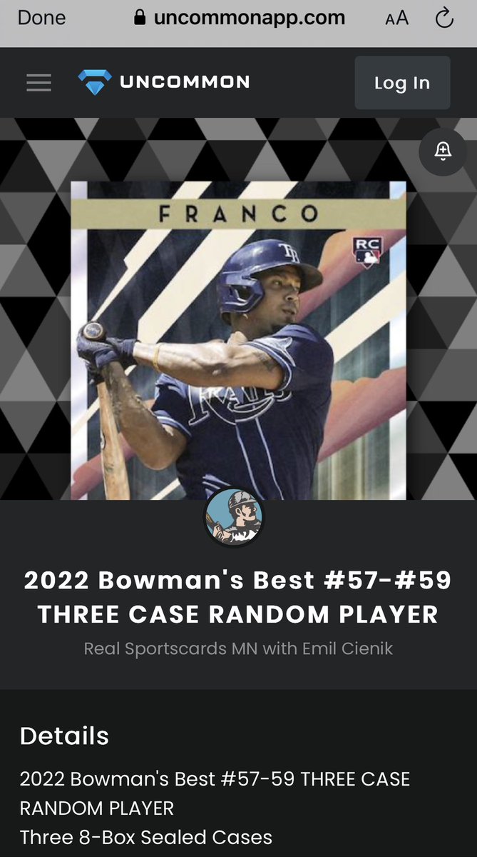 CardGrowthFund's tweet photo. My favorite day - Bowman’s Best Player Break day @theuncommonapp
Just dropped, 22/92 spots left and going fast in break number 1 😛
#bowman #thehobby #cardbreaks #bowmansbest #playerbreak #Topps #whodoyoucollect #baseballcards https://t.co/Mk74zJ8lwU