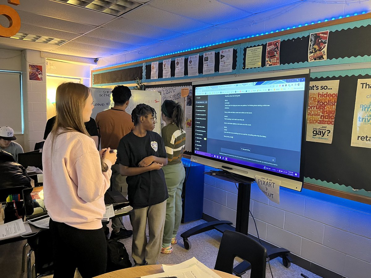 MrQuillen's tweet image. For “The Last Lottery,” We are utilizing #ChatGPT to generate and revise scripts, WeVideo to match our music to the tone, &amp;amp; doing research on clothing of the time period to nail costumes. It’s a bit chaotic, but we’re figuring it out. #jcpsdigin #fairdale4life #kyiln #heroesofhs