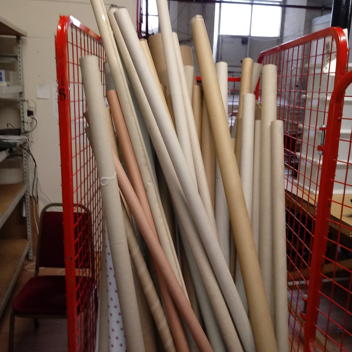 NortexMill's tweet photo. We have a cage full of cardboard tubes for sale. 49p each, various sizes. Call in to the shop or call us on 01204 844907 https://t.co/uiboPYgok7