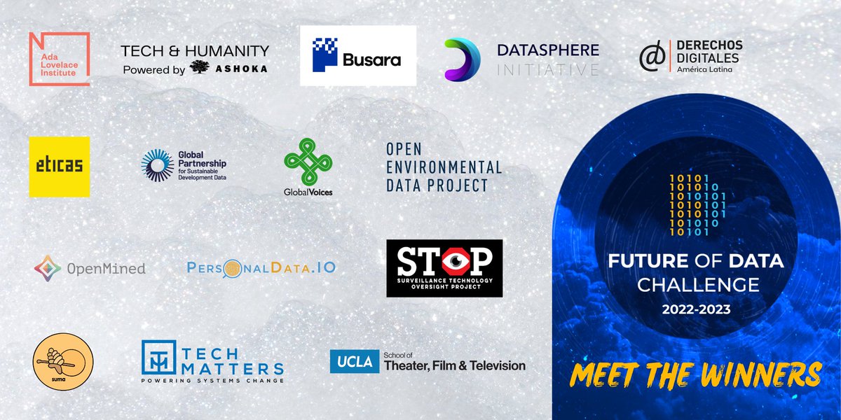 @HelenaPuigL @howtobuildpeace @gemmagaldon @Eticas_tech @OmidyarNetwork And congrats to all the winners of the #futureofdata challenge by @OmidyarNetwork, including several #AshokaFellows! 🥳🎉

@OpenEnviroData @sdosemagen
@STOPSpyingNY @FoxCahn 
@gemmagaldon @Eticas_tech
@HelenaPuigL @howtobuildpeace 

#SXSW2023