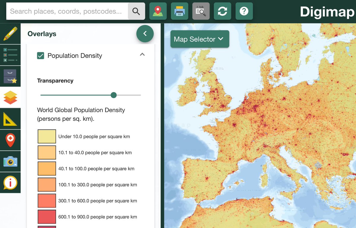 5JH_LPS's tweet photo. We used @Digimap4Schools today to spot areas of high population density. It turned out these were cities! We used this overlay to identify major cities in Europe and labelled them on our maps #LPSgeography #LPScomputing https://t.co/qGL1xEY2fF