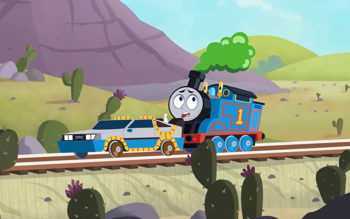 ItsThomasTank1's tweet image. “Ready to roll” - Marty McFly
The Back to the future 3 Rail Delorean in the style of All Engines Go.
I hope Thomas can withstand the speed
#ttte #ThomasandFriends #AllEnginesGo #backtothefuture