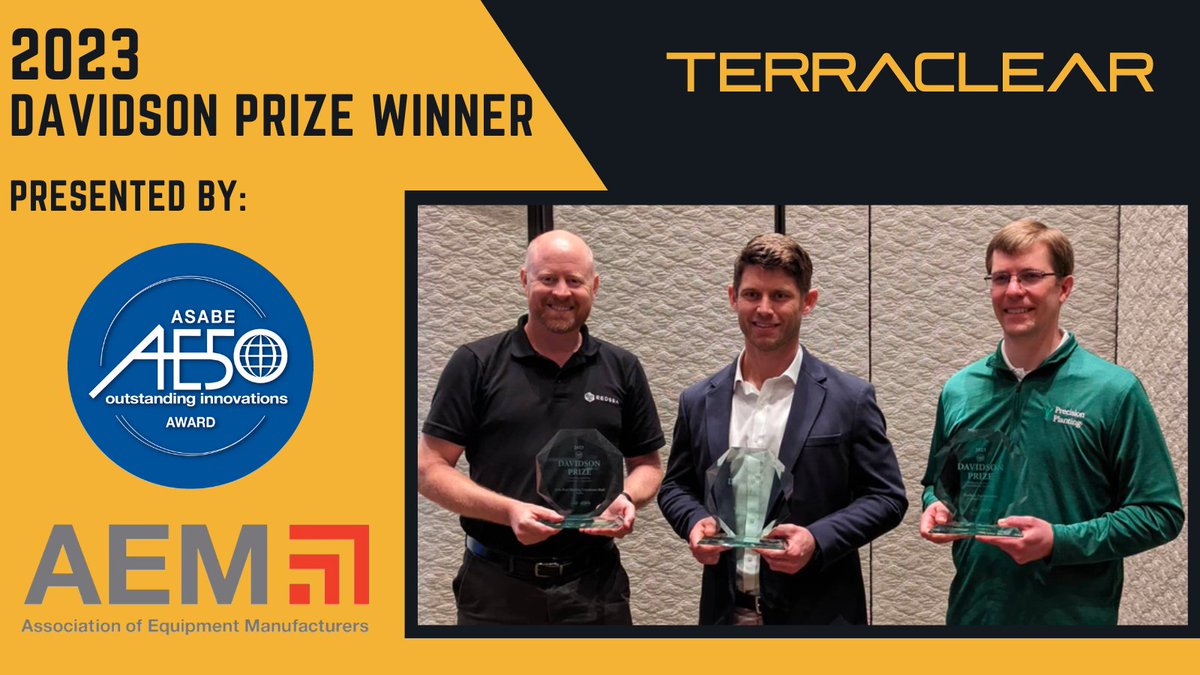 TerraClearInc's tweet photo. Thank you to @aemadvisor (AEM) and @ASABEorg (ASABE) for recognizing the TC80 Rock Picker with the 2023 Davidson Prize! Grateful for the recognition and proud of our team.
Read more: https://t.co/uLsEqgDs2D
#agtech #innovation #Engineering #TerraClear #RockPicker https://t.co/ce2qKJnw4s