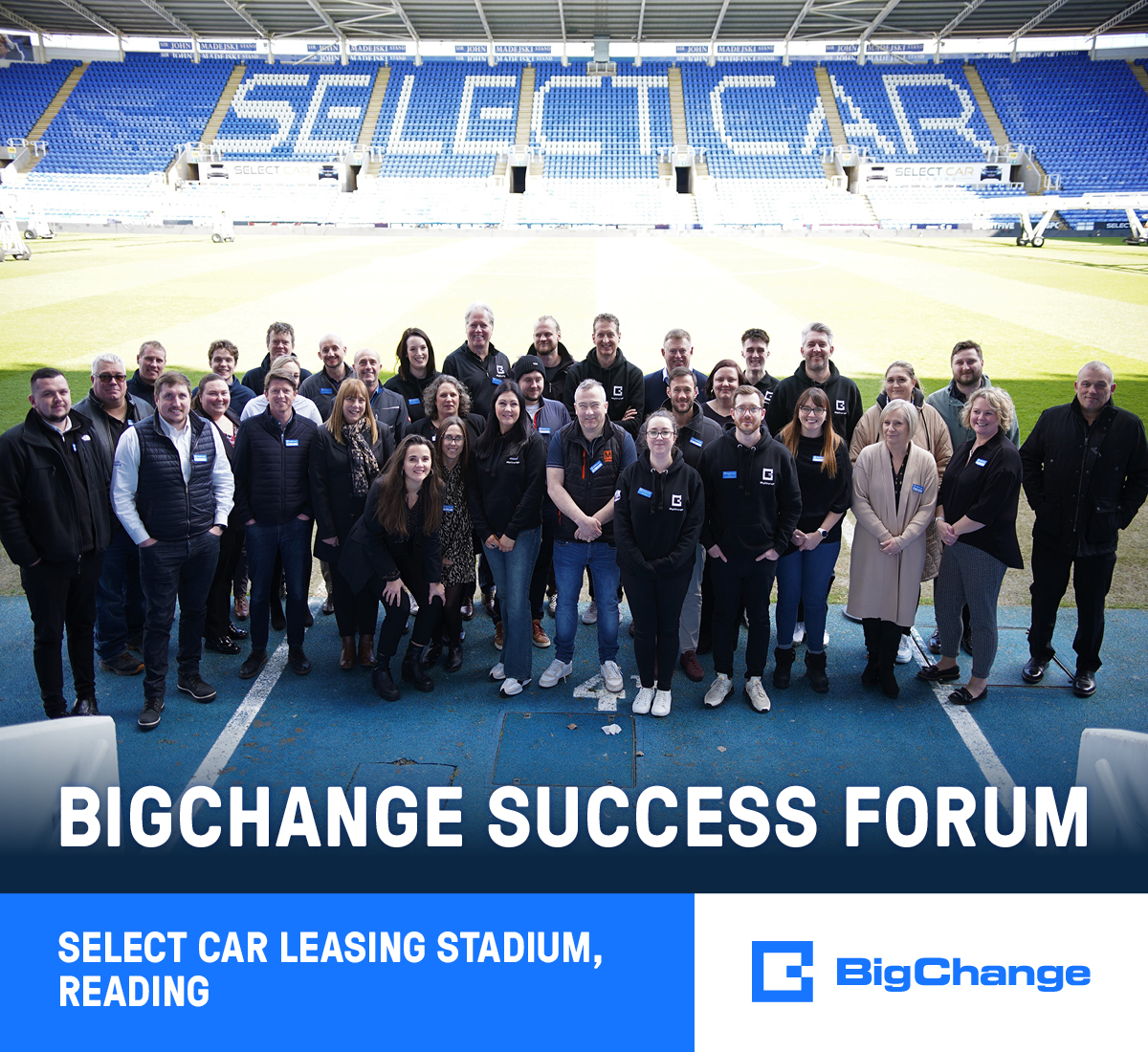 BigChange (@bigchangeapps) on Twitter photo We have had an amazing day today with our fantastic customers at The Select Car Leasing Stadium Reading, for our fifth BigChange Success Forum.. 
A very big thank you to everyone who joined us today, your participation and feedback is invaluable.
#customerobsession We have had an amazing day today with our fantastic customers at The Select Car Leasing Stadium Reading, for our fifth BigChange Success Forum.. 
A very big thank you to everyone who joined us today, your participation and feedback is invaluable.
#customerobsession