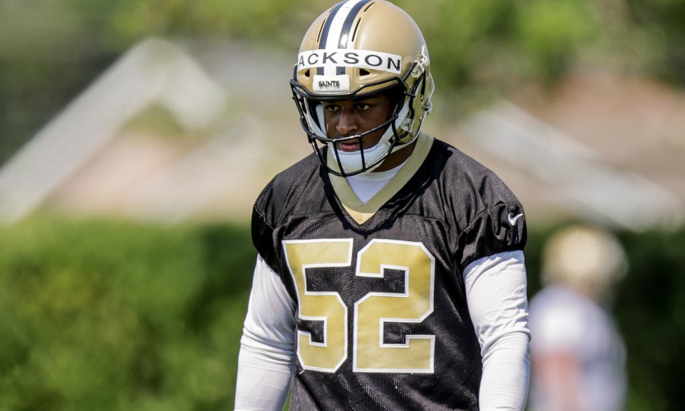 One player to keep an eye on now for the #Saints would be their 5th round pick last year, linebacker <a href="/DMarcojackson20/">D'Marco Jackson 🦅</a>. 

While he missed last season on IR, he should be expected to compete to fill the third linebacker role for New Orleans.