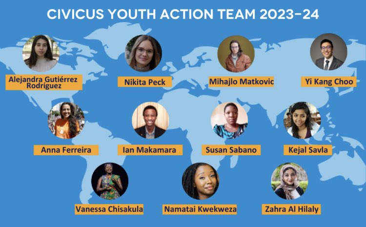 💥Excited to have joined the Youth Action Team @CIVICUSalliance. 11 youth from around the world who are selected by this global organization work to ensure youth are meaningfully represented and engaged in all of the alliance’s structures, governance, strategies, and activities.