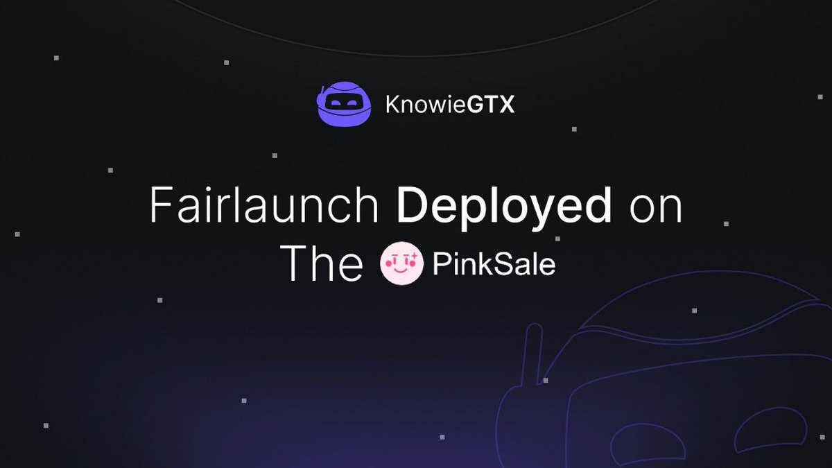 🤖 KnowieGTX Fairlaunch has been deployed with the most popular decentralized launchpad Pinksale.
🚀 🚀 🚀

🚀 Fairlaunch: pinksale.finance/launchpad/0xBa…
✅ Softcap: 50 BNB
✅ Start: 15th March 15:00 UTC
✅ End: 18th March 15:00 UTC
✅ Launch: 19th March 15:00 UTC