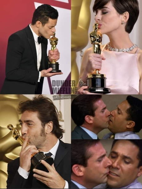 Actors kissing their Oscars