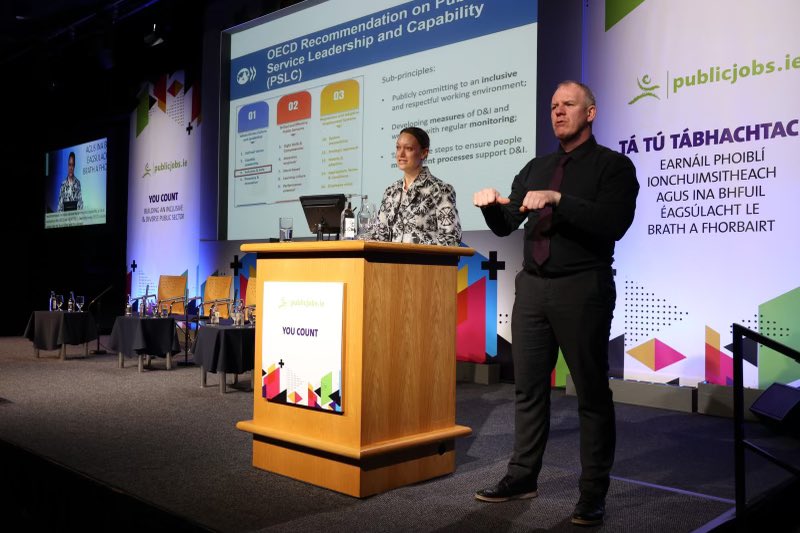 Publicjobsie's tweet image. Thanks to Margaret and Michael, our Sign Language Interpreters today! #youcount