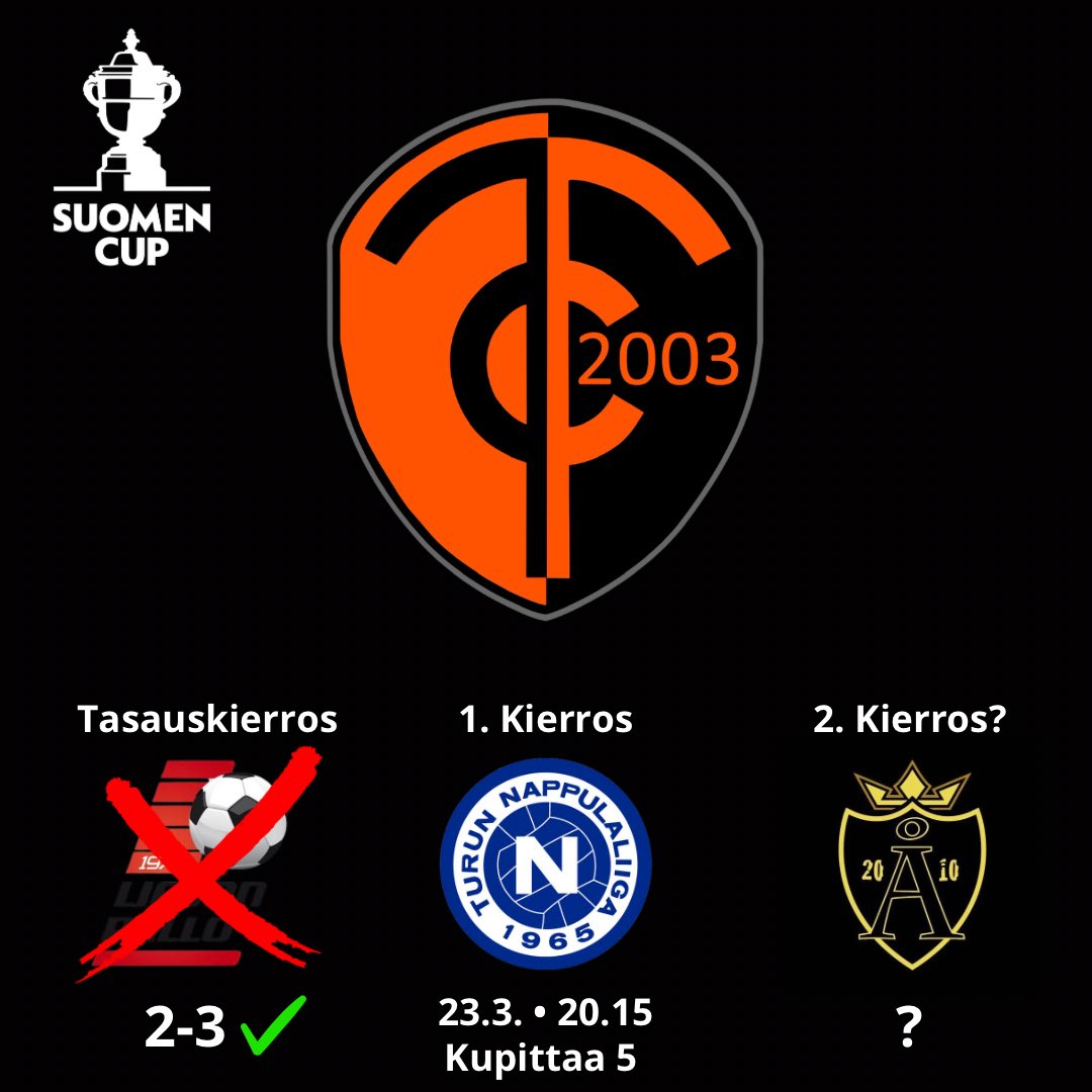 TorreCalcio's tweet photo. Suomen Cup jatkuu🧡🖤 Pistä tili seurantaan ja hyppää Cup-junan kyytiin! #SuomenCup #Torrecalcio https://t.co/o7vbxOJcm4