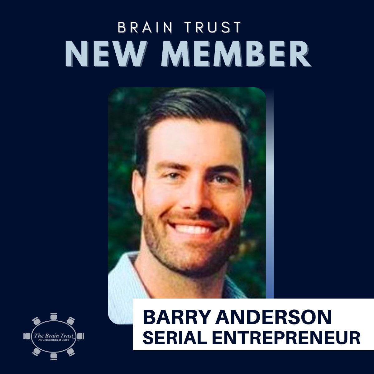 CEOBrainTrust's tweet photo. Please help me in welcoming a new member of The Brain Trust, Barry Anderson, a serial entrepreneur who recently sold his last company and is looking to purchase his next company in the technology space.  
#CEOPeerGroup #SerialEntreprenuer #CEOMastermind https://t.co/CGtJaDU9Nf
