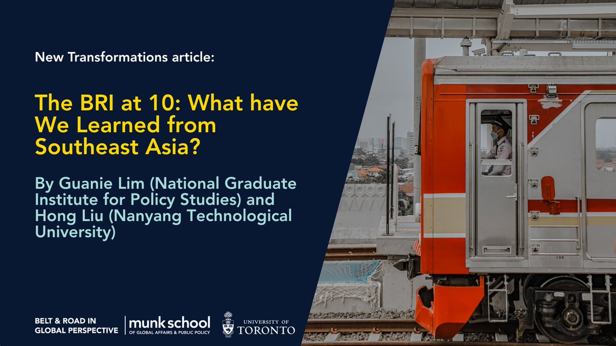 New on the blog! Guanie Lim and Hong Liu discuss the lessons learned over the past ten years from the BRI in Southeast Asia.

Check it out 👉 shorturl.at/qADOR