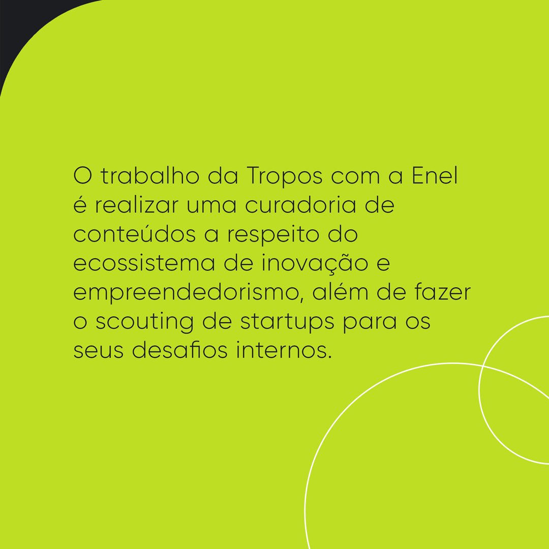 troposlab's tweet photo. É com muita alegria que compartilhamos nosso mais novo cliente: a Enel!

Quer inovar com a gente também?
Acesse https://t.co/jSonzdGg0j e fale com um de nossos especialistas! https://t.co/drEec2Gcwj