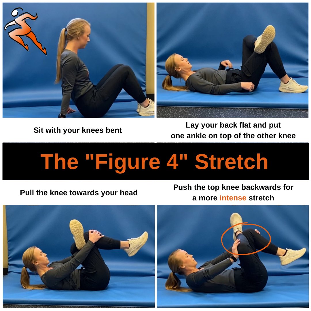 DynamicSpine's tweet image. The Figure 4 Stretch helps to relieve lower back pain and tight hips! 

#hipproblems #hippain #lowerbackpain #backpainrelief #backpakn #stretching #figure4 #homeexercise #homestretch #warmup #physio