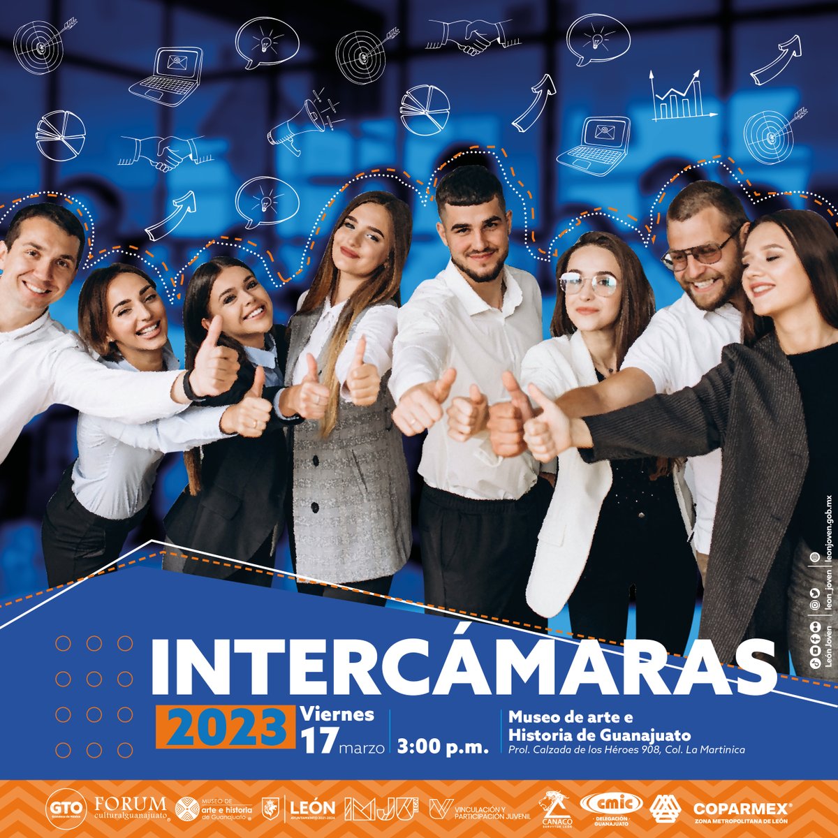 IMJULeon's tweet photo. Acompáñanos en Intercámaras 2023, un espacio de diálogo y reflexión sobre la participación de las juventudes en las actividades empresariales.

#SomosGrandes #SomosFuertes #SomosLeón https://t.co/XbdEZiolNw