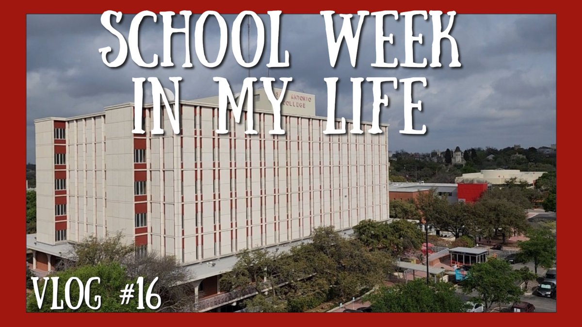 EricaAshleyG's tweet photo. A peek into my school week
Watch here ➡️ https://t.co/a6EkMAyu2Y
#schoolweek #vlog #schoollife #weekinmylife
#schoolweekinmylife
#CollegeStudent #collegelife #sanantonio #sac #sanantoniocollege #alamocommunitycollege https://t.co/YQMiSrWsGD