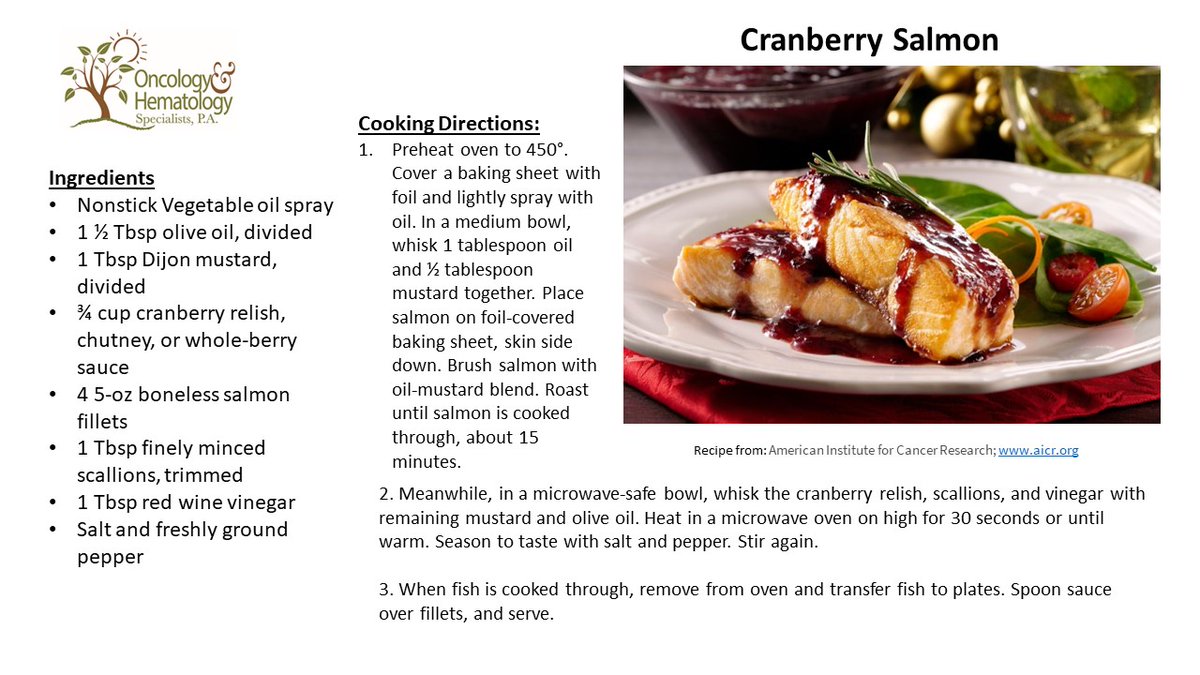 It's Tasty Tuesday!  Today we are sharing a recipe from The American Institute for Cancer Research.  We love sharing recipes that are not only good for our patients but for everyone!  We hope you enjoy this one! 

#oncology #oncologycare #tasteytuesday #cancercare #nutrition