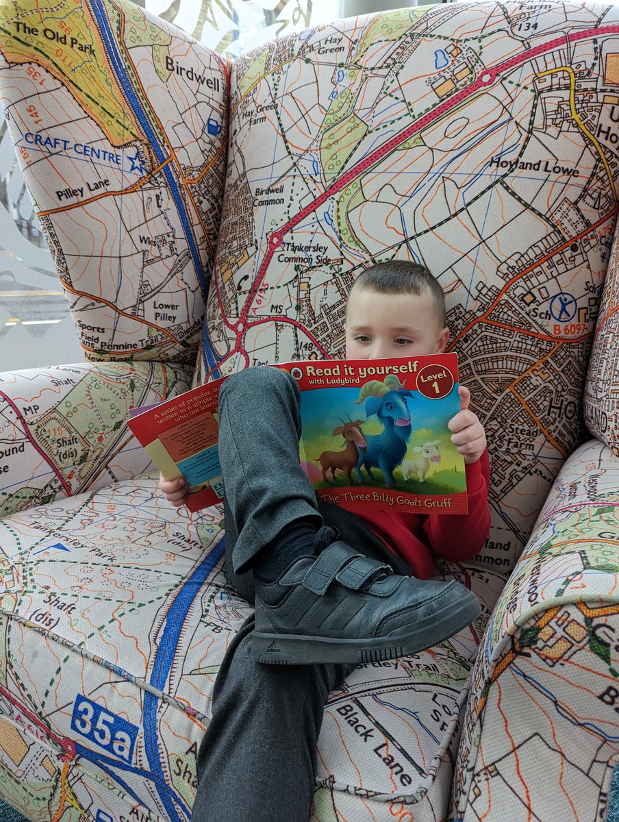 Alice54835850's tweet photo. Jack's found the 3 billy goats gruff to read in the library. @WMPrimaryF2 https://t.co/9ajf4oMUFk