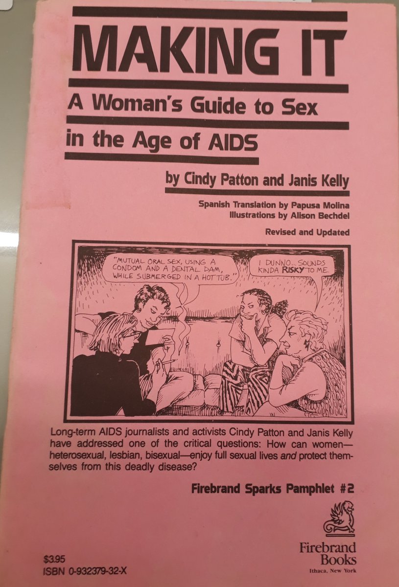 Today I'm writing about queer women's safer-sex activism (dental dams) again. What's the correct playlist to soundtrack writing about 'Making it'? 

This is the 1988 revised edition held by the Wellcome library.  #HistSex #LGBTQ