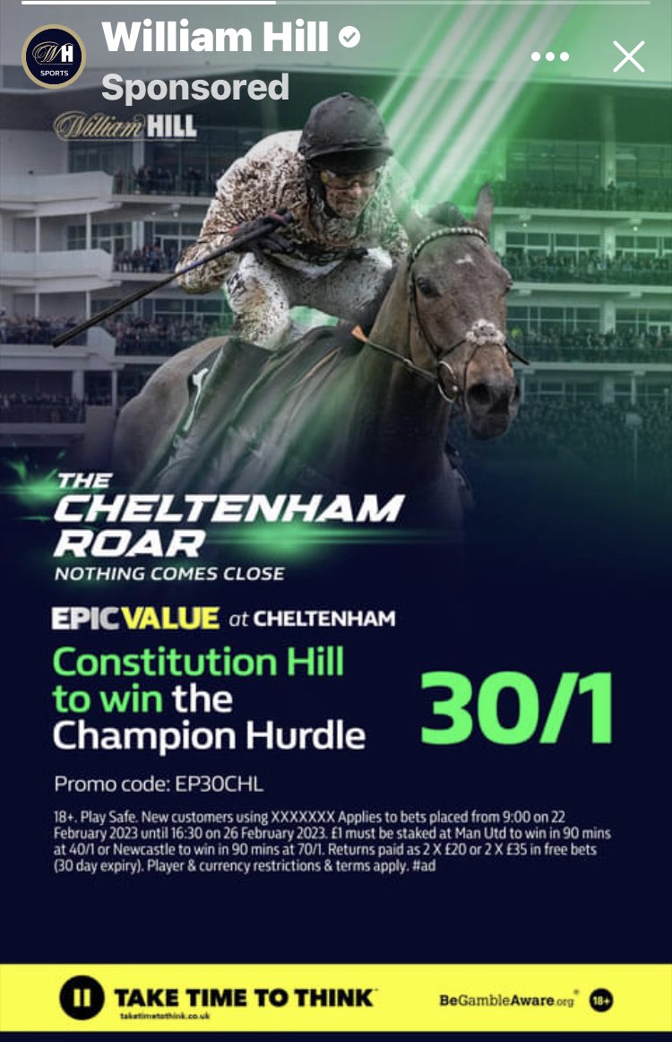 dunnypaul's tweet photo. @WilliamHill actually offered this today 😳…. But once you sign up, you can’t have the bet…. 🤦🏽‍♂️ https://t.co/egdT50SPx9