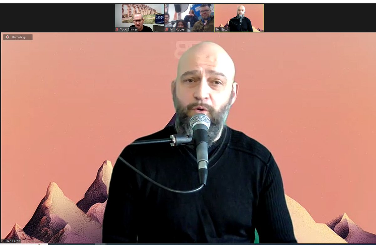 Thanks to <a href="/beneatonmusic/">Ben Eaton</a> for joining us today for an interview at North White HS (Monon, #Indiana). Enjoyed learning about his music career &amp; experiences. Thanks for supporting our education program!! Check out his work at beneatonmusic.com <a href="/jmattmiller/">Matt Miller 🗑️</a> <a href="/reflectiverae/">Dr. Rebecca Estes</a>