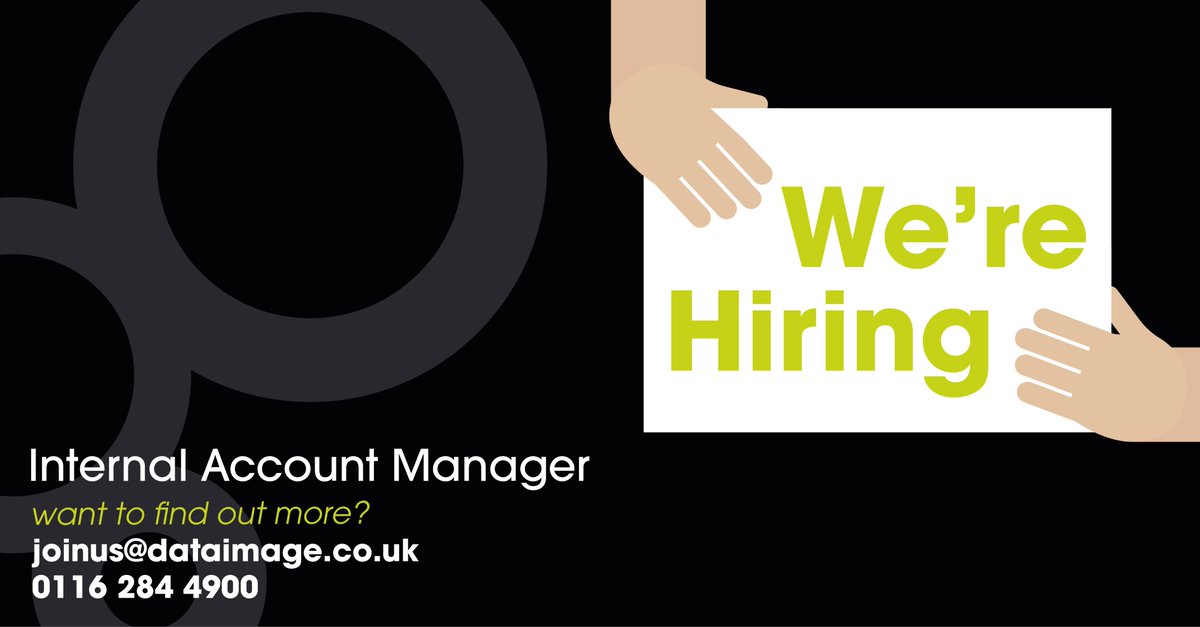 dataimagegroup's tweet photo. 📣We're hiring!
Due to continued business growth, we're currently hiring for an Internal Account Manager to join the #DataImageGroup team

Apply by emailing your CV to 
📧 joinus@dataimage.co.uk
#werehiring #vacancy #JobVacancy #joinus https://t.co/6Bp3NG0tUP