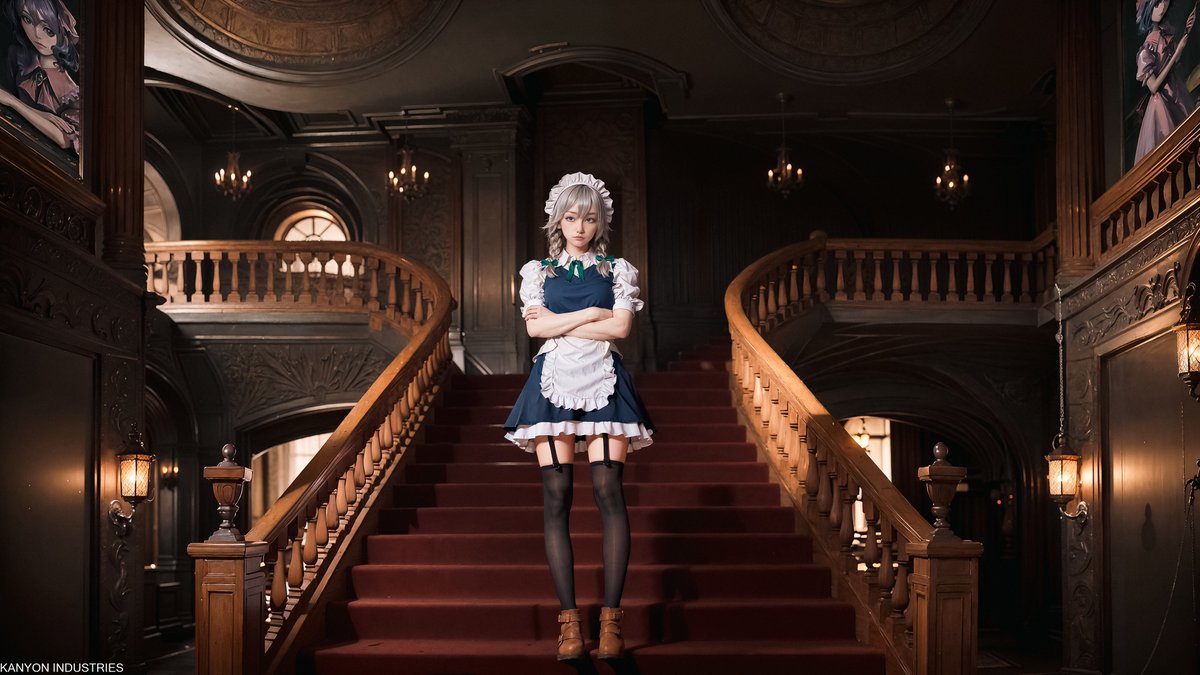 auditore_k's tweet photo. Finally finished recording the tutorial today and ready for editing. The content is about how to use Stable diffusion's controlnet plugin with PS for high level image customization. The finalized image ↓↓↓↓
#AI #stableDifusion #touhou #東方Project #SakuyaIzayoi #十六夜咲夜 https://t.co/Ykfr9LX6YL