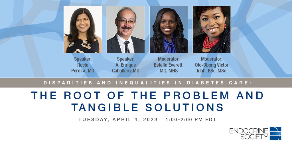 Join us on April 4 at 1:00 PM ET for the webinar, Disparities and Inequalities in #Diabetes Care. The webinar will focus on discussing current data on diabetes care #disparities and #inequities across racial/ethnic groups in the US. Register now: bit.ly/3YEBtlz #DEI #URM