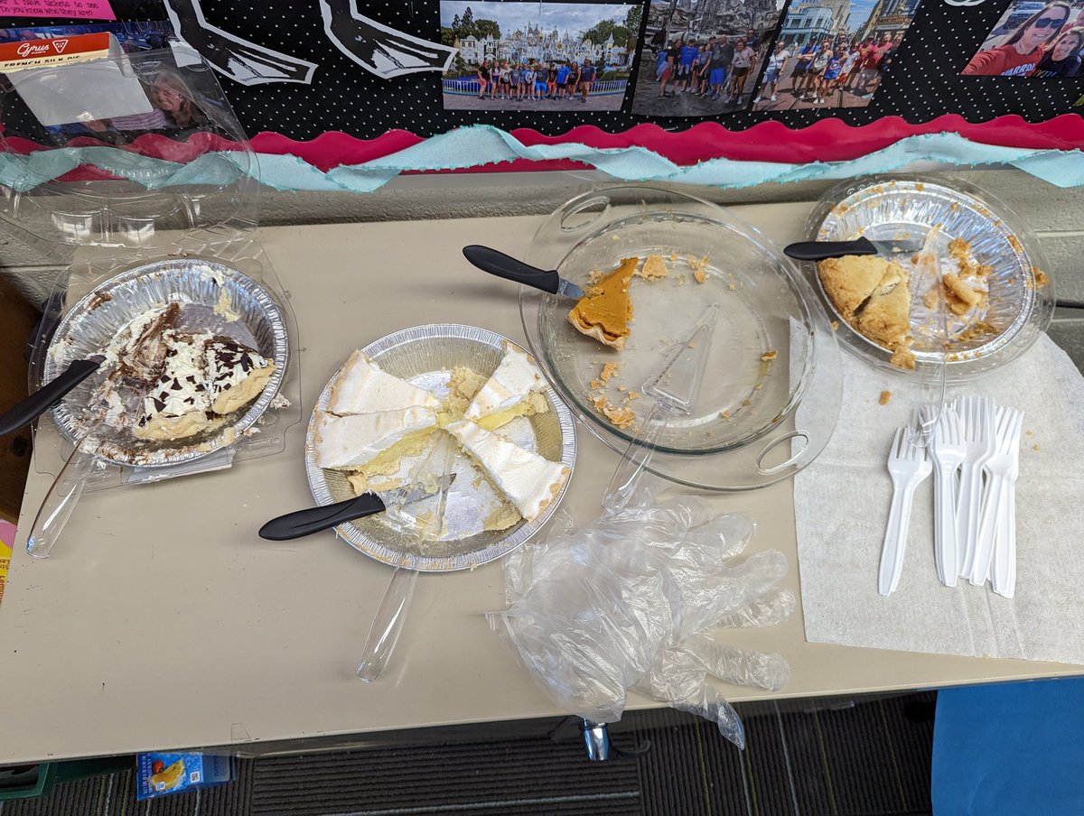MrsJoz's tweet photo. Happy Pi Day!  Thankful for the donations from parents! https://t.co/iA4sYkYVo6