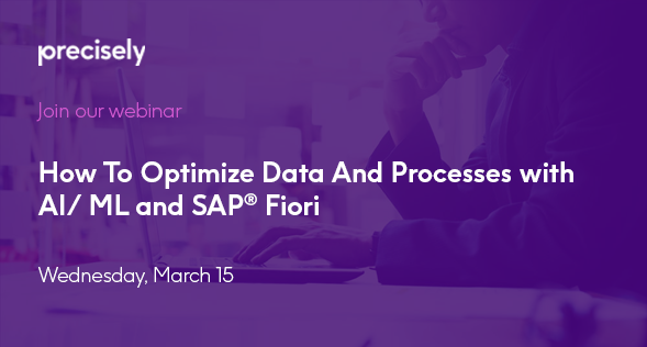 PreciselyData's tweet photo. Learn to unlock the potential of #AI & #ML to improve efficiency in your data and processes! Register now to join the last part of our webinar series where we'll explore the many benefits that ML algorithms can bring to your #SAPprocesses. https://t.co/qcf3QHkd5S https://t.co/baYKKJGAS0