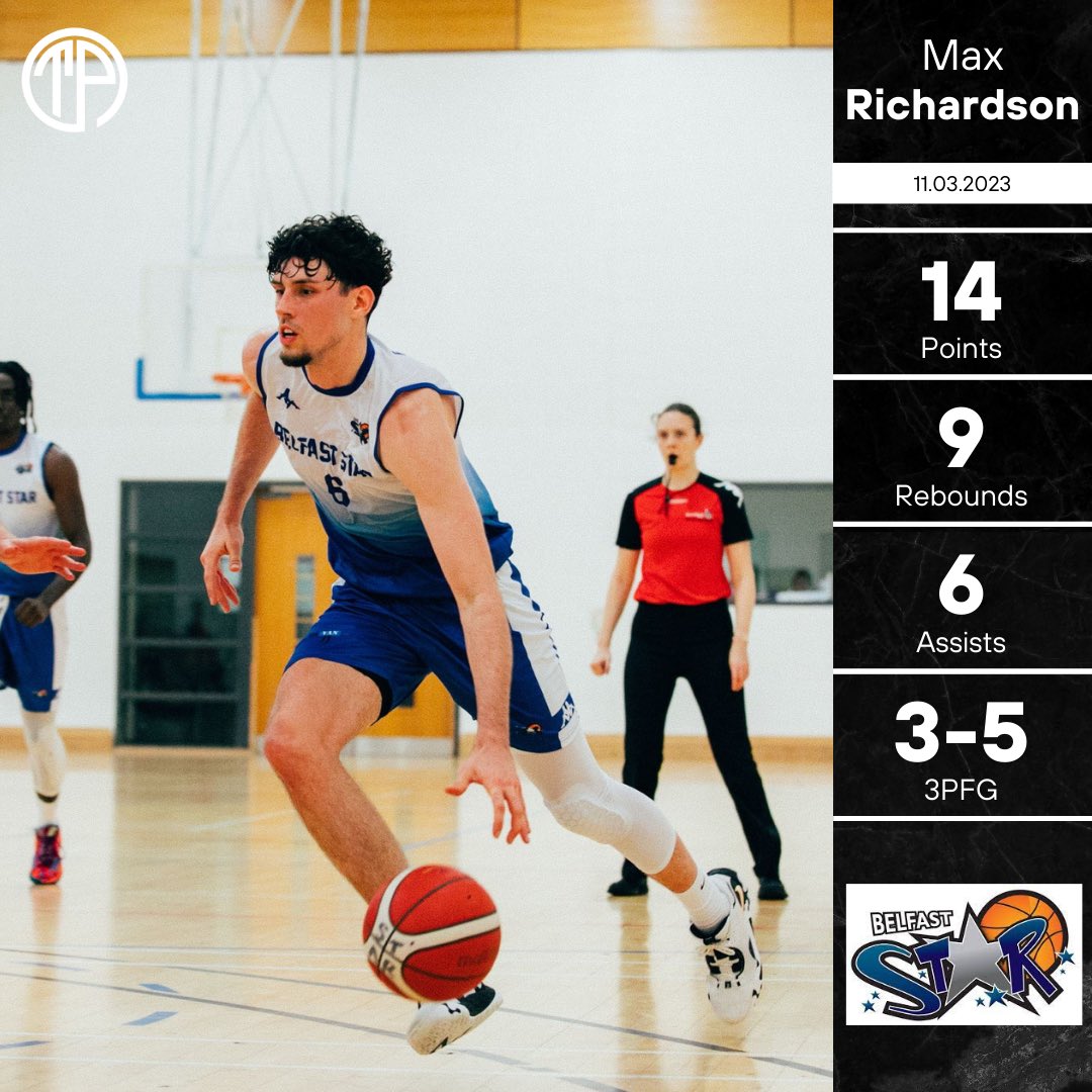 📊 | <a href="/MaxRichardson11/">Max Richardson</a> contributing on all fronts in Belfast Star’s victory over Templeouge! 🇮🇪

#ThePlayerAgency