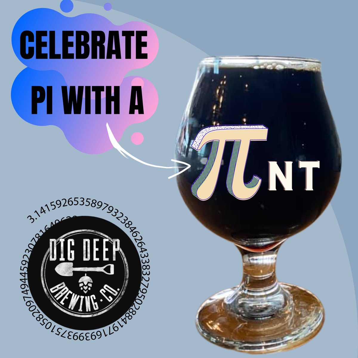 DigDeepBrewing's tweet image. Celebrate Pi day with a nice cold pint! 
#craftbeer #brewery #pint #craftbrewery #craftbrew #marylandmade #brewerylife #marylandbrewery #maryland #beer #brewery #queencitiesfinest #brewed