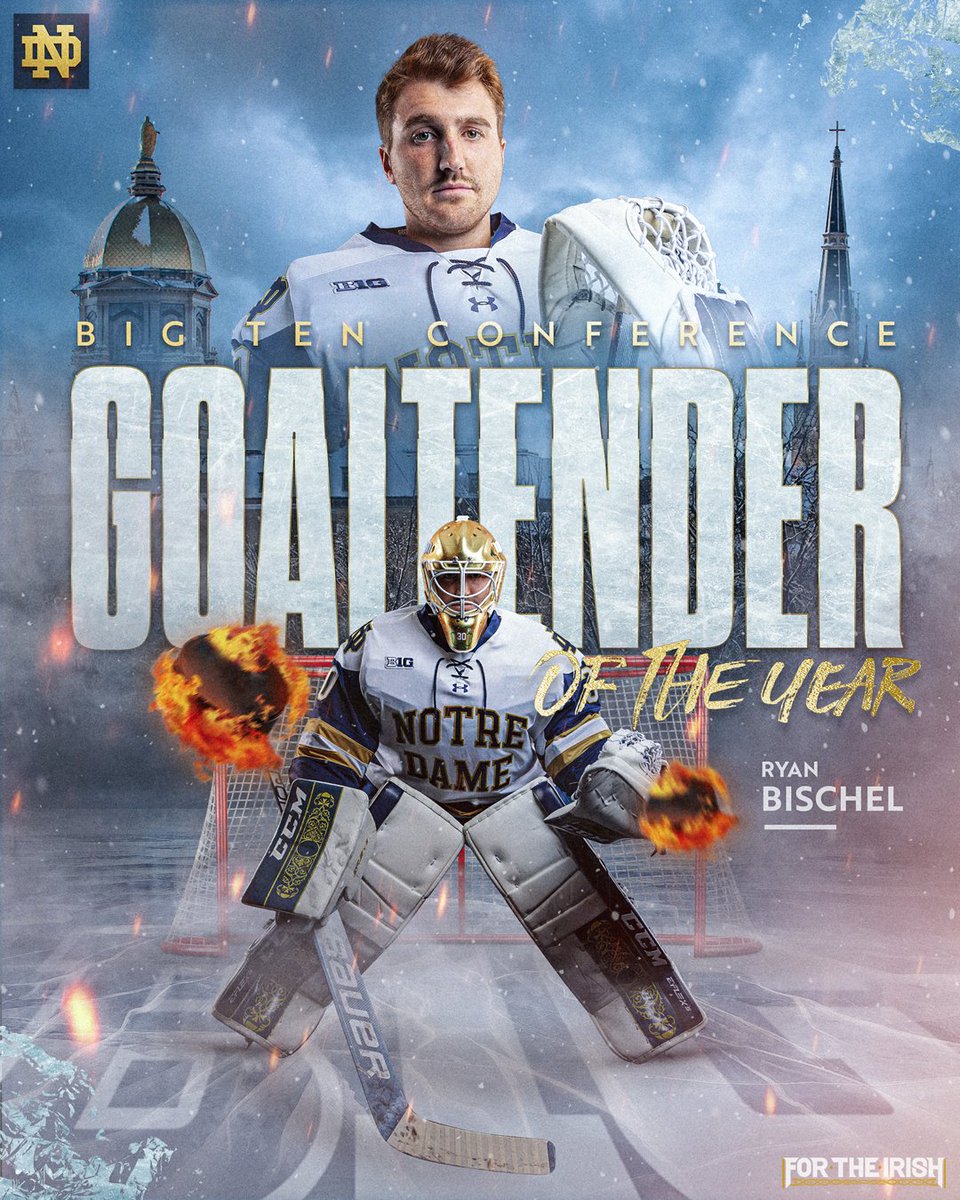 NDHockey's tweet photo. 𝐁𝟏𝐆 time honors for our 𝐁𝟏𝐆 time goalie ☘️

#GoIrish https://t.co/mrk5QDTDYU