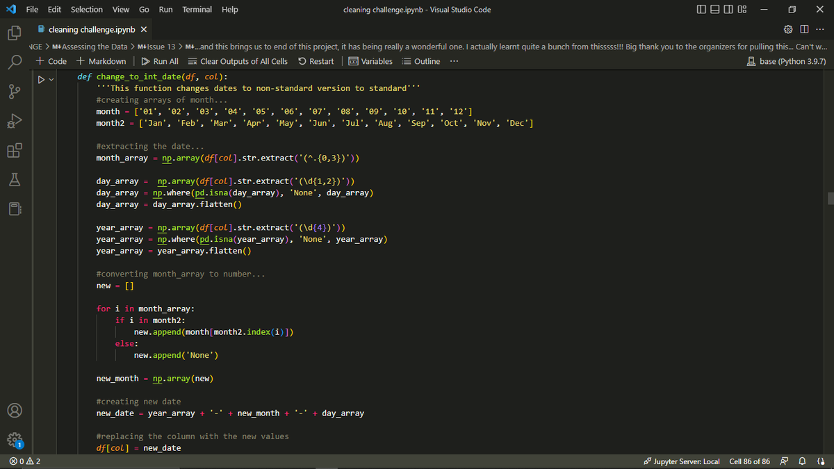 SidiqAyo's tweet image. Just finished the #DataCleaningchallenge  project. Ngl it was challenging but rewarding! After days of wrangling the really messy FIFA data 😂, I'm happy I could come about a clean, accurate dataset easy to work with.
Thank you @PromiseNonso_  @vicSomadina  for organizing this!