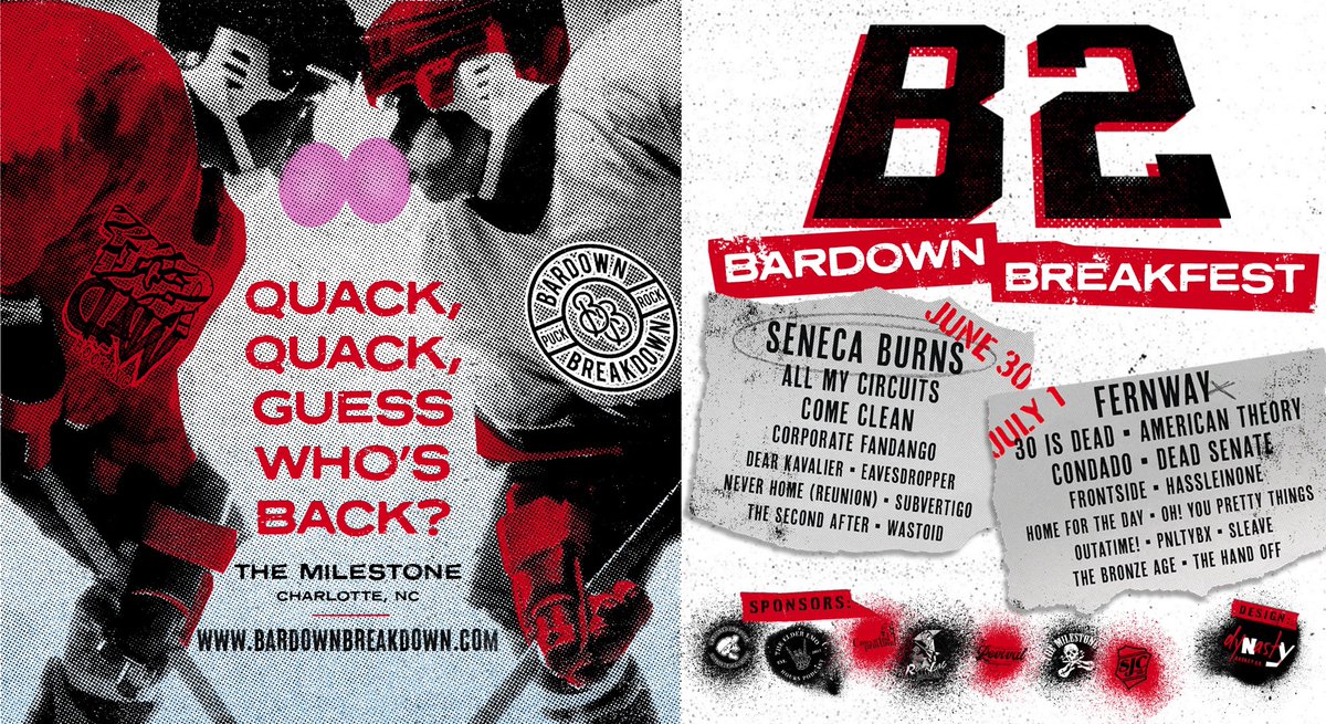 bardownbreakdwn's tweet photo. BARDOWN BREAKFEST 2023 LINEUP

Bardown Breakdown 🤝 Tiger Claw Booking

📅 June 30-July 1
📍@MILESTONECLUB | Charlotte, NC
🎨 @DynastyHockeyCo 

Tickets available SOON! 

#bardownbreakdown #bardownbreakfest #poppunk #emo #elderemo #charlotte #nc #themilestoneclub #thpn https://t.co/daRkTpUyrZ