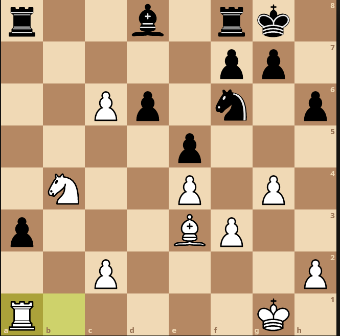 #quotichess <a href="/Cm1Cm2Pasteur/">Classe De CM</a> Bonjour.
Voilà enfin notre dernier coup : Tour en A1.
Désolé pour ce long temps sans jouer : nous étions en panne d'internet.
A votre tour !